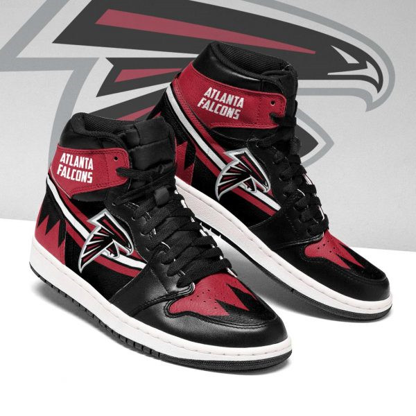 Women's Atlanta Falcons AJ High Top Leather Sneakers 004